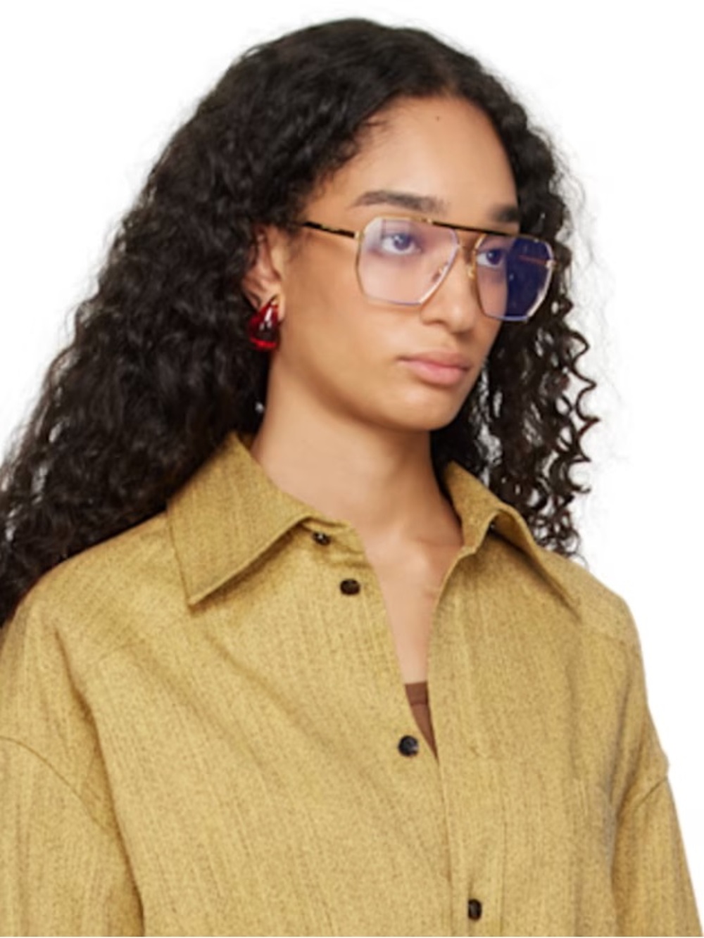 Bottega Veneta Hibiscus Red Small Drop Earrings 18K Gold Plated 925 Silver 🌺 - Picture 7 of 7